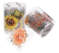 Tofficu 2 Rolls Vintage Plant Scrapbook Tape 6.6Ft Each Pet Adhesive Tape for Diy Journals Planners Albums Decorative Collage Stickers