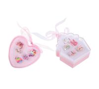 Tofficu 2 Sets Adorable Adjustable Cartoon Unicorn Rings Set for Gift Box | Plastic, Easy to Store and Carry, Birthdays Holidays Special Occasions Random Color