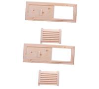 Tofficu 2 Sets Cedar Sauna Air Vent Set Durable Sliding Grille for Steam Room Ventilation High Temperature Resistant Smooth Surface for Fresh Air Introduction Sauna Rooms
