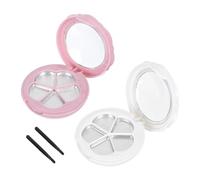 Tofficu 2 Sets Lipstick and Eyeshadow Sub Package Trays, Empty Multi-Grid Blusher Container with Refillable Cosmetic Storage, Suitable for Makeup Organizing and Travel Use Random Color
