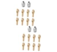 Tofficu 2 Sets Professional Brass Collet Drill Chuck Collet for Electric Grinding Drill High Strength Durable Kit for Rotary Tools
