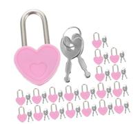 Tofficu 20 Sets Mini Heart Shaped Padlocks with Keys Decorative Small Locks for Travel Backpacks Luggage Jewelry Boxes Creative Locker Lock for Diary and Storage Safe and Attractive