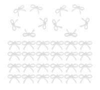 Tofficu 200pcs White Resin Mini Bow Charms for Crafts and Sewing Projects | Flat Back 3d Embellishments, Easy to Sew or Glue, for School Uniforms Hats and Scrapbook Crafts