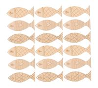 Tofficu 200pcs Wooden Fish Coastal Decor Rustic Nautical Wall Hanging Ornaments Hollow Cutout Design for DIY Painting Crafting Home Bathroom Bedroom Beach Decorations