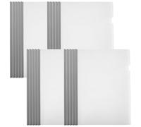 Tofficu 20Pcs File Folders with Sliding Rods Grey-White Document Organizers for Report Storage Anti-Splashing Flexible File Cases for Office and Project Management