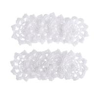 Tofficu 20pcs Hand Crocheted Cotton Appliques Floral Embellishments DIY Accessories for Sewing Crafting Earrings Hair Clips Hat Decorations White Cotton Flowers for Creative Projects