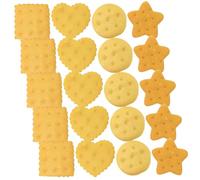Tofficu 20pcs Realistic Fake Cookie Models with Real Touch Feeling and Simulation Plastic Resin Material, Assorted Colour for Bakery and Food Trade Showcase Photography Props Assorted style