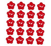 Tofficu 20pcs Resin Flower Buttons for Sweaters and Coats Floral Sewing Buttons Red Vibrant Crafting Accessories for Knitting Scrapbooking and Clothes Decoration