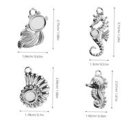 Tofficu 20pcs Seahorse Charm Bracelet Conch Jewelry Seashell Jewelry Antique Marine Animal Charms Marine for Bracelets Necklace Ocean Pendant Metal Fish Conch Silver