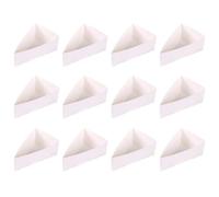 Tofficu 20pcs Triangle Paper Cake Boxes White Simple Cupcake Boxes with Environmental Protection and Convenient Installation Design for Bakery Takeout