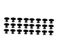 Tofficu 24 pcs Matte Black Round Door Handles Cabinet Pulls Single Hole Drawer Knobs for Kitchen Wardrobe Cupboard Bathroom Furniture Hardware