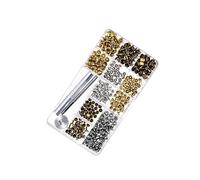 Tofficu 240 Set Double-Sided Metal Snap Fastener Kit with Installation Tools in Clear Storage Box Press Buttons for Leathercraft Belts Jackets Backpacks Shoes Hats and DIY Repairs