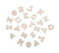 Tofficu 24pcs Double Layer Wooden Greek Letters Blank Alphabet Cutouts for DIY Painting Crafts Rustic Home Decor Natural Wood Texture for Wall Art and Creative Projects