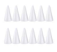 Tofficu 24pcs Solid Foam Core Cones for Crafts Polystyrene Cones DIY Craft Accessory Boy Girl Christmas Tree Centerpiece Decorations