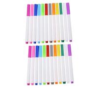 Tofficu 24Pcs Water-soluble Colored Paintbrush Pens Dustless Erasable Liquid Chalk for Blackboard Drawing Vibrant Suitable for Art Projects and Classroom Use