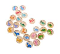 Tofficu 24pcs Wooden Dinosaur Memory Game Educational Matching for Kindergarten Preschool Enhances Concentration Cognitive Skills and Social Interaction with Animal