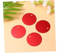Tofficu 25 Pcs Red Aluminium Alloy Pet Blank Tags Round Shape Rust DIY Pet Id Pendant for Dogs Puppies Collar Accessories