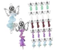 Tofficu 25Pcs Mixed Color DIY Angel Charms for Jewelry Making Natural Crystal Stone Pendants for Bracelet Necklace Keychain Craft Accessories