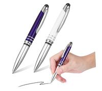 Tofficu 2pcs 3-in-1 Ballpoint Pens LED Light Fine Stylus Tip and Metal Clip 1.0mm Black Ink Capacitive Touchscreen Writing Pen for Office Study Painting