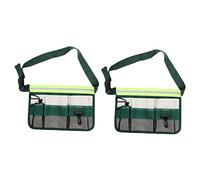 Tofficu 2pcs Adjustable Garden Tool Belt Pouch with Reflective Strips Durable Waist Bag for Men and Women Seven Pockets Utility Work Belt for Gardeners Carpenters and Stylists