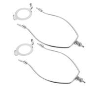 Tofficu 2pcs Alloy Horn Lamp Frame Harp Holder for Table and Floor Lamps Rust Resistant Bracket with Middle Chrome Finish Lampshade Support for Fixtures