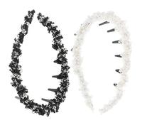 Tofficu 2pcs Anti Slip Wavy Teeth Headband, Hair Clip Headband, Cloth and Plastic, Heightboosting Design, for Women, Holding Back Hair and Washing Face, Autumn Winter