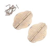 Tofficu 2Pcs Antique Brass Gift Box Hinges Vintage Cabinet Hinges for Jewelry Wooden and Wine Boxes Easy to Install Heavy Duty Hardware for Cabinets and Toolboxes