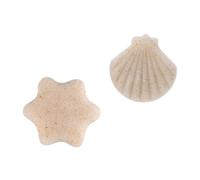 Tofficu 2pcs Biodegradable Facial Sponge Set with Walnut Powder Exfoliating Face Wash Pads - Hexagon and Shell Shapes, Natural Makeup Remover Tool for Gentle Skin Cleansing