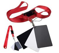 Tofficu 2Pcs Black Grey White Balance Card with Neck Lanyard Strap for Accurate Exposure Calibration Essential Photography Tool for Video and Film