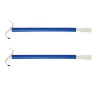 Tofficu 2pcs Disabled Dressing Aid Stick with Long Handle Shoe Horn and Sock Assistance, Convenient Two-in-one Dressing Pole for Elderly, Disabled, and Pregnant Users, Ivory White and Blue
