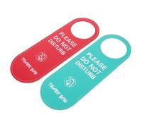 Tofficu 2pcs Do Not Disturb Door Signs for Office Meeting Rooms Double-sided PU Leather Privacy Plaques with Knock Please Message Easy Hang for Conference Counseling Online Classes