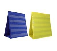 Tofficu 2PCS Double Sided Desktop Pocket Chart Stand with Foldable Triangular Frame Lightweight Portable Organizer for Classroom Office Home Teaching and Schedule Display