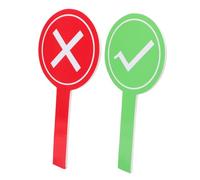 Tofficu 2pcs Double Sided Yes No Voting Paddles Handheld Dry Erase Score Signs for Classroom Events Game Judges Party Use