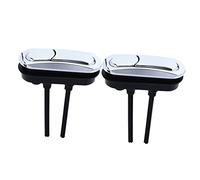 Tofficu 2pcs Dual Flush Toilet Push Button Replacement Water Tank Flush Buttons Durable Electroplated Round Design for Efficient Water Saving and Eco Friendly Use