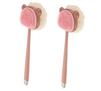 Tofficu 2pcs Dual Sided Bath Brush with Long Handle Back Scrubber for Shower Exfoliating and Massaging Tool for Full Body Clean Gentle Skin Care Essential