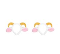 Tofficu 2pcs Goat Ears Headband for Women with Plush and Cotton Material, Featuring Lasting Comfort and Versatile Costume Use, for Farm Themed Party and Masquerade Events