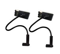 Tofficu 2pcs Gooseneck Phone Holder Clamp Flexible Long Arm Bracket for Cellphone Tablet E Reader Slip Base Viewing Angle for Bed Desk and Office Use Black