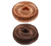 Tofficu 2pcs Hair Doughnut Shaper Hair Bun Maker Easy to Use with Plastic Resin Material Adds Volume and Fullness for Outing Style