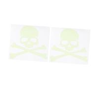 Tofficu 2Pcs Halloween Skull Wall Decals Glow in Dark PVC Stickers for Home Wall Door Window Decor Easy Peel and Stick Luminous Halloween Stickers for Party