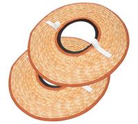 Tofficu 2pcs Hard Hat Sun Shade Visor Durable Straw Woven Construction Helmet Shield for Outdoor Workers Cooling Protection Attachment Breathable Design