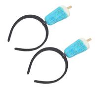 Tofficu 2pcs Ice Cream Headbands for Little, Lightweight Polyethylene Hair Accessories with Realistic Design, Cute Blue Party Headbands for Tropical Beach and Outdoor Fun