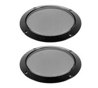 Tofficu 2pcs Iron Loudspeaker Grilles Speaker Grill Protectors with Deform-resistant Simple Design, Black Speaker Net Covers to Protect Car Audio Systems