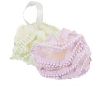 Tofficu 2pcs Large Soft Bath Loofah Shower Puff Mesh Scrubber for Body Exfoliating and Skin Cleaning, Lightweight Bathing Balls in Light Green and Light Purple for Daily Shower Use