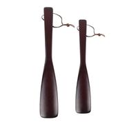 Tofficu 2pcs Long Handle Wooden Shoehorns for Seniors, Comfortable and Convenient to Store Shoe Wearing Tool Made of Premium Wood, for Easy Shoe Wearing at Home Or Travel