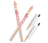 Tofficu 2Pcs Mermaid Themed Metal Ballpoint Pens Rose Gold Glitter Signature Pens for Business and Household Use Smooth Writing Stylish and Portable Design