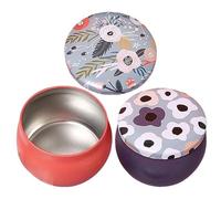Tofficu 2Pcs Mini Tinplate Storage Jars with Unique Patterns - Versatile Containers for Tea Candies Coffee Beans and More - Stylish Sealed Canisters for Home Organization
