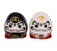 Tofficu 2pcs Miniature Ceramic Doll Figurine with Elegant Japanese Design, Versatile Size Multipurpose Decoration for Desks and Office, Traditional Oriental Charm Ornament for Home