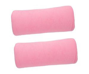 Tofficu 2pcs Nail Art Hand Rest Pillow for Manicure Table, Semicircular Fabric Cushion with Delicate Knit Surface, Gentle the Touch and Easy to Clean, for Nail Salon and Home Use