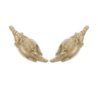 Tofficu 2pcs Nautical Themed Brass Animal Drawer Pulls, Turtle Riding Crocodile Cabinet Handles, Retro Brass Knobs for Kitchen Cupboards and Dressers