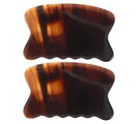 Tofficu 2pcs Ox Horn Gua Sha Facial Scraping Tool with Ergonomic Design and Comfortable to Hold for Daily Use and Spa, Handheld Face Lifting Massager for Neck, Back, and Body Massage
